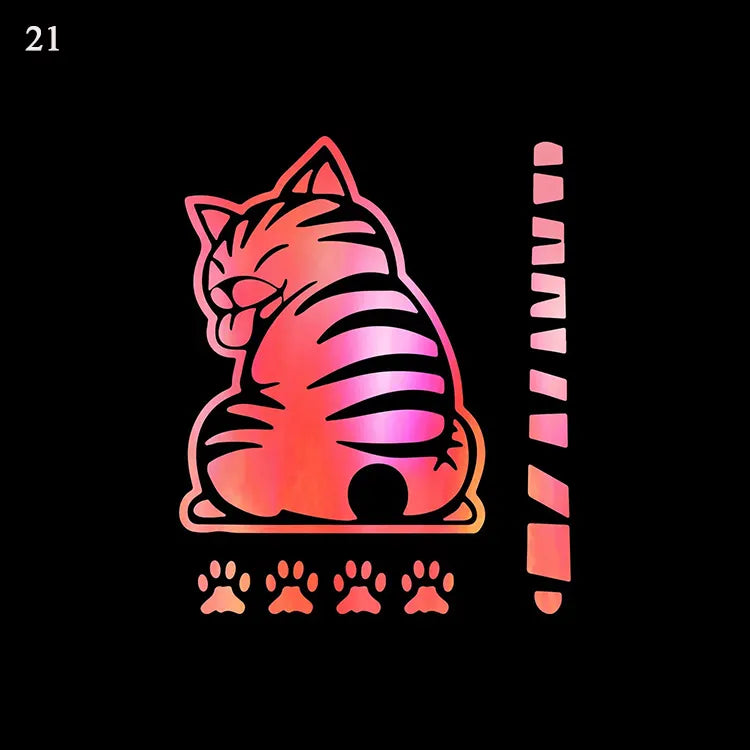 Cat Reflective Windshield Sticker