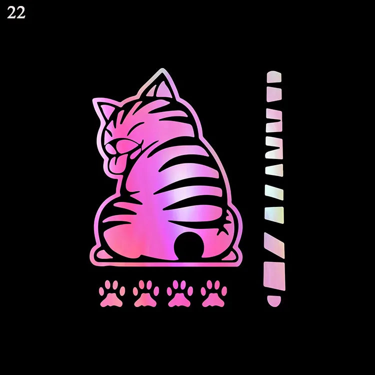 Cat Reflective Windshield Sticker